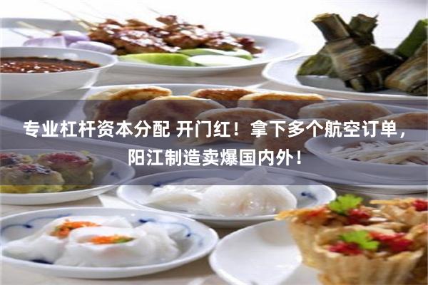 专业杠杆资本分配 开门红！拿下多个航空订单，阳江制造卖爆国内外！