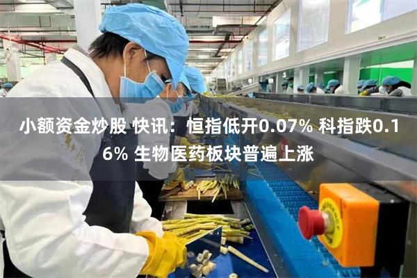 小额资金炒股 快讯：恒指低开0.07% 科指跌0.16% 生物医药板块普遍上涨