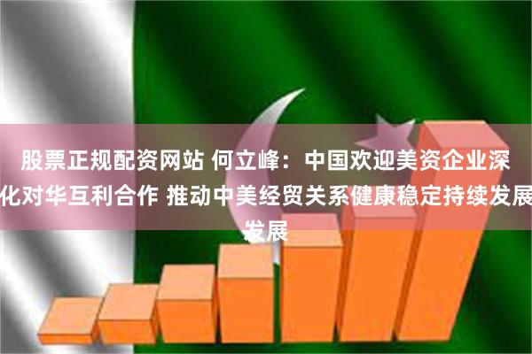 股票正规配资网站 何立峰：中国欢迎美资企业深化对华互利合作 推动中美经贸关系健康稳定持续发展