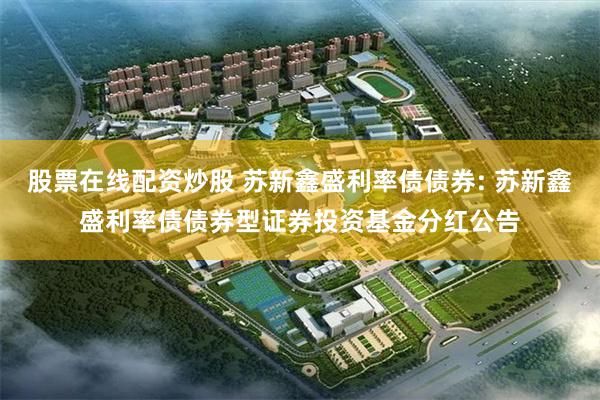 股票在线配资炒股 苏新鑫盛利率债债券: 苏新鑫盛利率债债券型证券投资基金分红公告